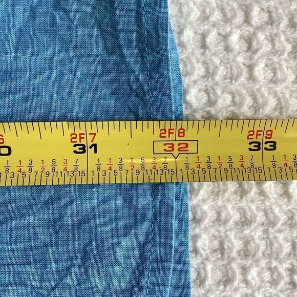 Ladies Theme Embroidered cotton/linen blend Dress blue/white medium - Picture 7 of 7